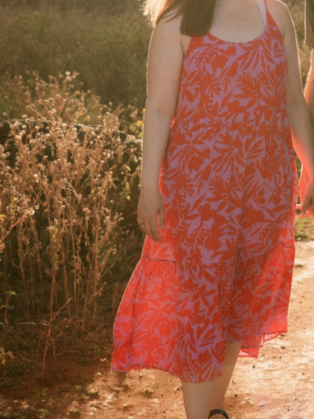 Ann Taylor Loft Tropical Midi Dress Size M